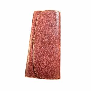 Vintage Must de Cartier Burgundy Pebbled Leather 4-Hook Key Case